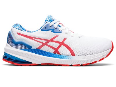 Women's Asics Gt-1000 11 Running Shoes White/Electric Red Canada | CA5934-737