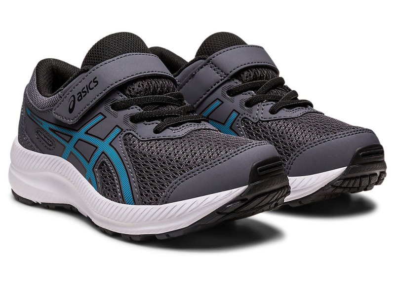 Kids' Asics Contend 8 Sports Shoes Carrier Grey/Island Blue Canada | CA6949-297