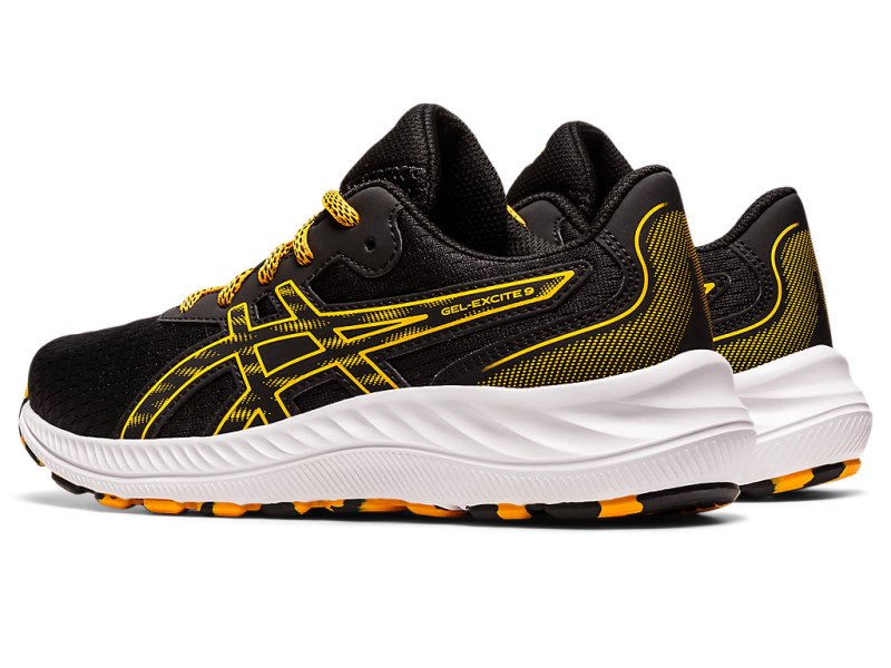 Kids' Asics Gel-eXCite 9 Sports Shoes Black/Amber Canada | CA1690-846