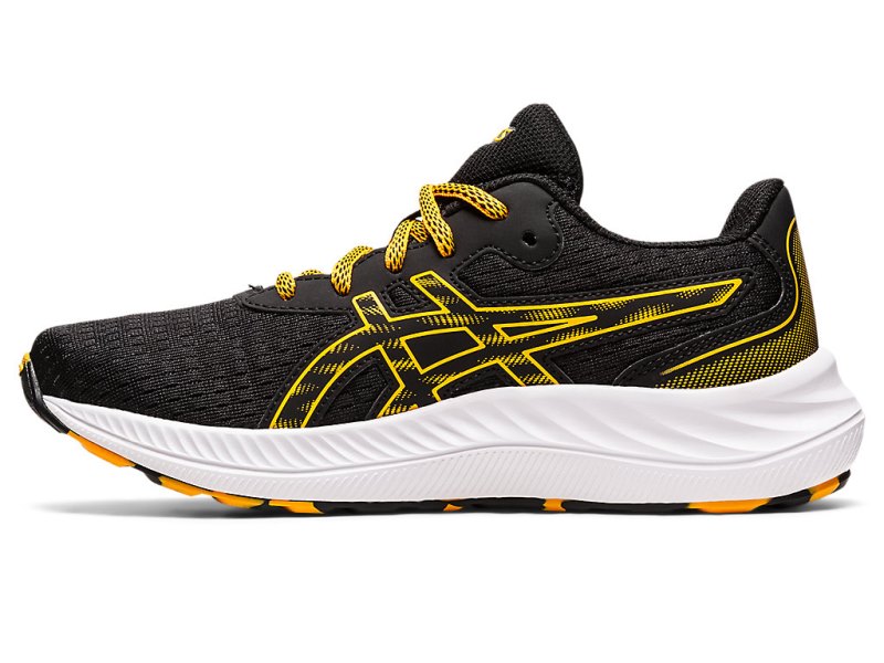 Kids' Asics Gel-eXCite 9 Sports Shoes Black/Amber Canada | CA1690-846