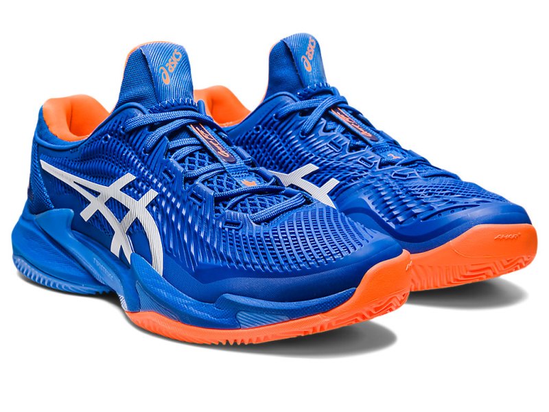 Men's Asics Court FF 3 Novak Clay Tennis Shoes Tuna Blue/White Canada | CA4244-299