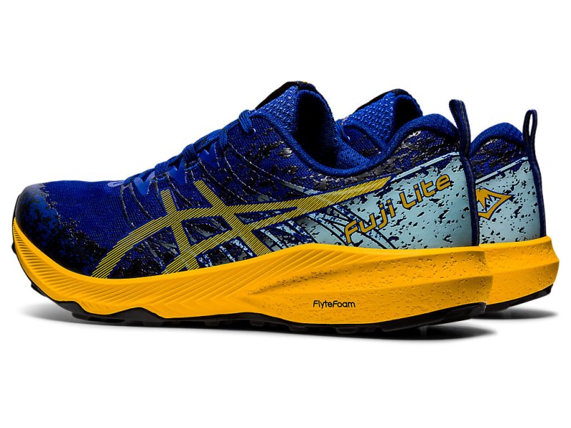 Men's Asics Fuji Lite 2 Trail Running Shoes Monaco Blue/Sunflower Canada | CA6910-655