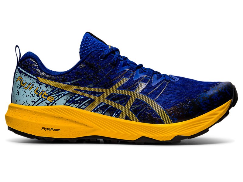 Men\'s Asics Fuji Lite 2 Trail Running Shoes Monaco Blue/Sunflower Canada | CA6910-655