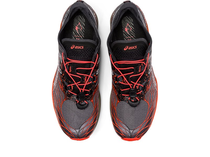 Men's Asics Fujispeed Trail Running Shoes Black/Cherry Tomato Canada | CA3063-035