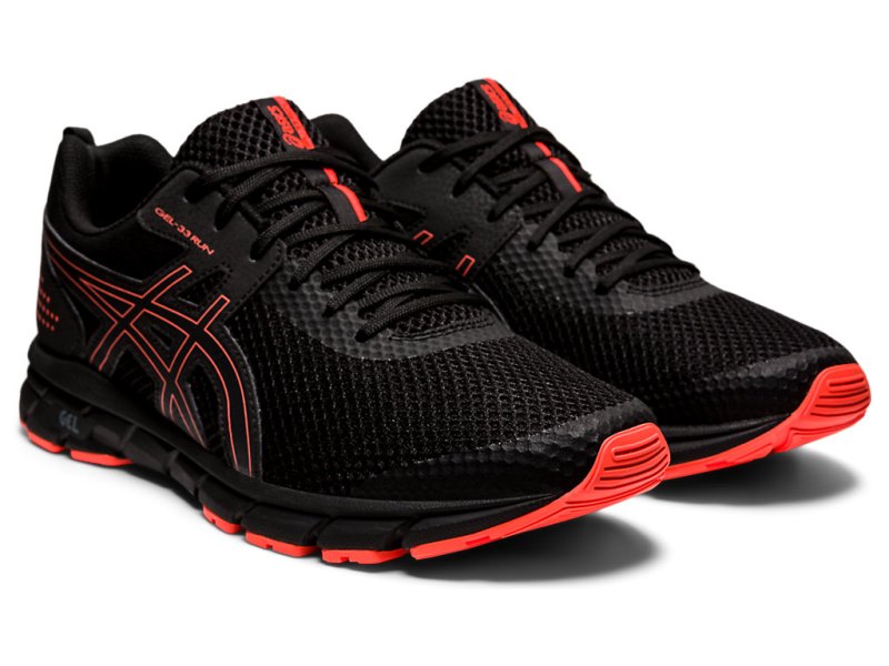 Men's Asics Gel-33 Running Shoes Black/Flash Coral Canada | CA2046-905