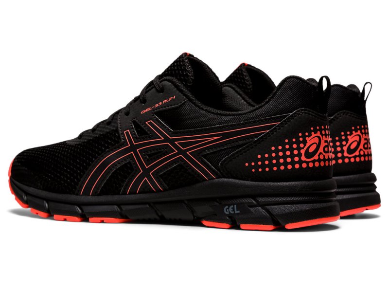 Men's Asics Gel-33 Running Shoes Black/Flash Coral Canada | CA2046-905