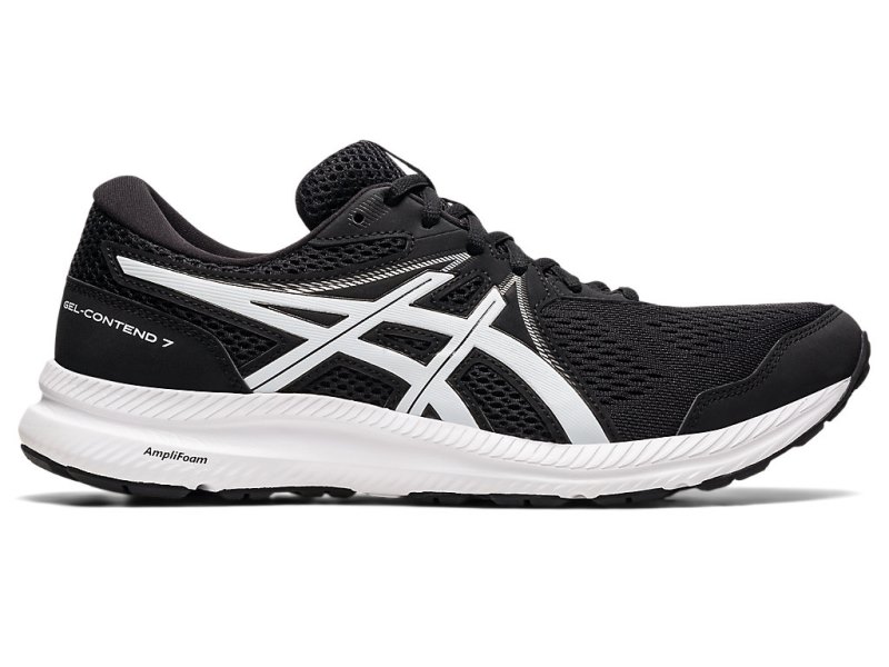 Men\'s Asics Gel-contend 7 Running Shoes Black/White Canada | CA3947-196