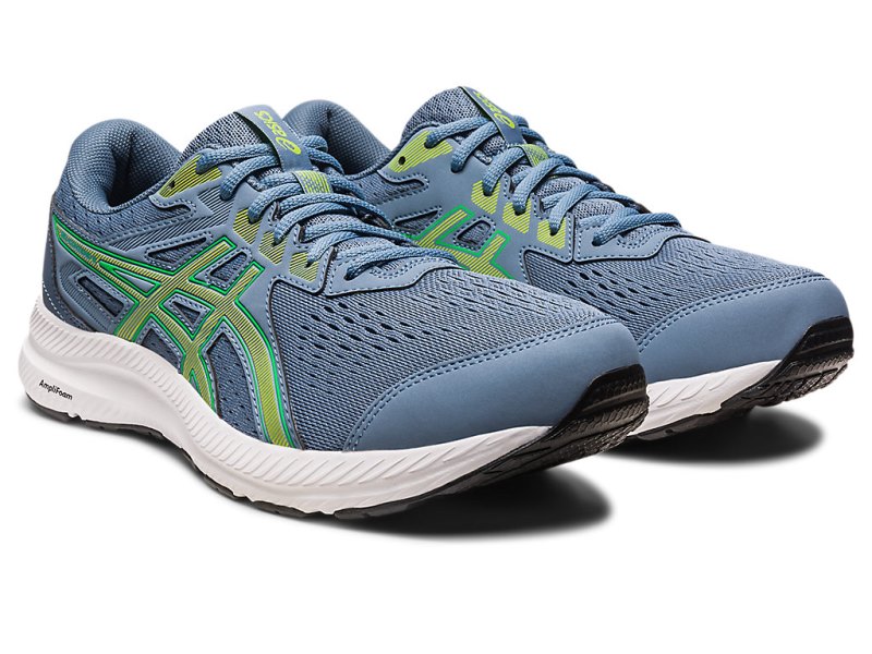 Men's Asics Gel-contend 8 Running Shoes Steel Blue/Lime Zest Canada | CA9753-877