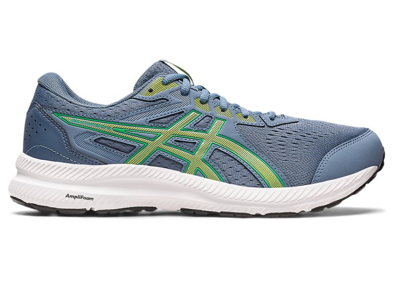 Men\'s Asics Gel-contend 8 Running Shoes Steel Blue/Lime Zest Canada | CA9753-877