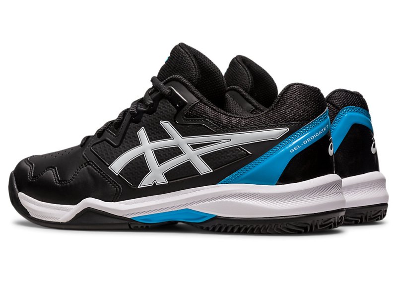 Men's Asics Gel-dedicate 7 Clay Tennis Shoes Black/Island Blue Canada | CA0815-799