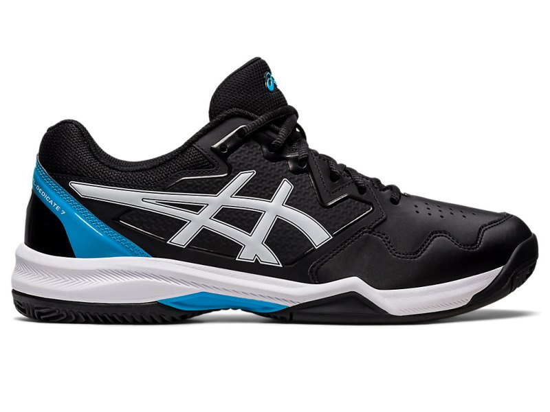 Men\'s Asics Gel-dedicate 7 Clay Tennis Shoes Black/Island Blue Canada | CA0815-799