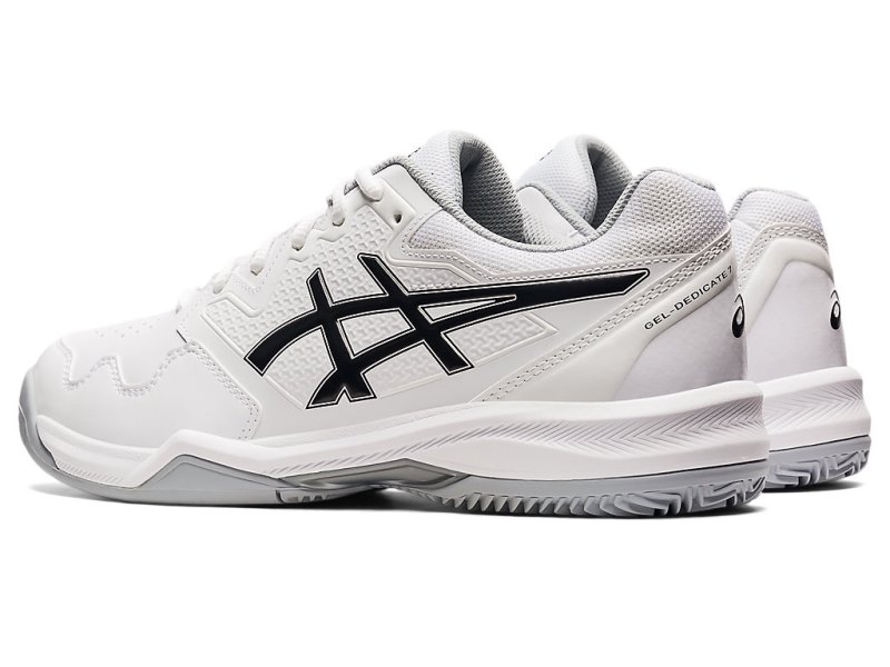 Men's Asics Gel-dedicate 7 Clay Tennis Shoes White/Black Canada | CA7353-485