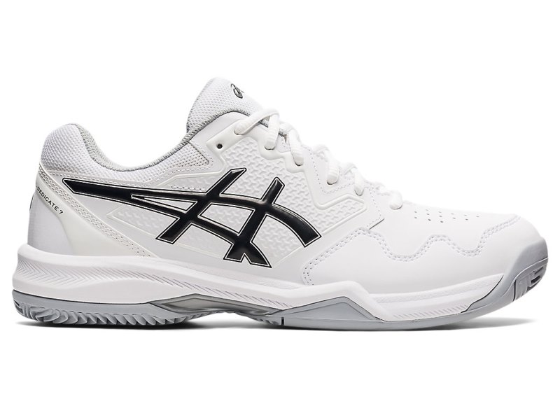 Men\'s Asics Gel-dedicate 7 Clay Tennis Shoes White/Black Canada | CA7353-485