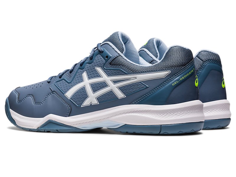 Men's Asics Gel-dedicate 7 Tennis Shoes Steel Blue/White Canada | CA6591-610