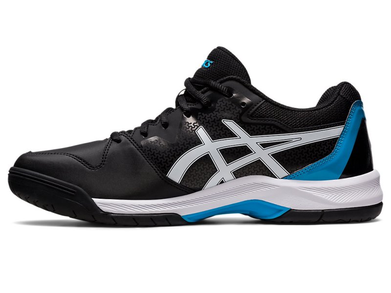 Men's Asics Gel-dedicate 7 Tennis Shoes Black/Island Blue Canada | CA9033-447