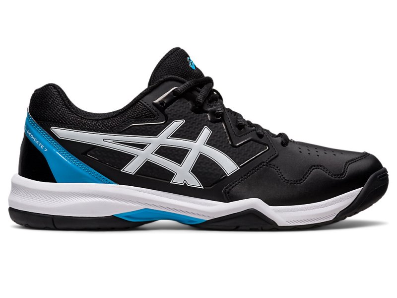 Men\'s Asics Gel-dedicate 7 Tennis Shoes Black/Island Blue Canada | CA9033-447