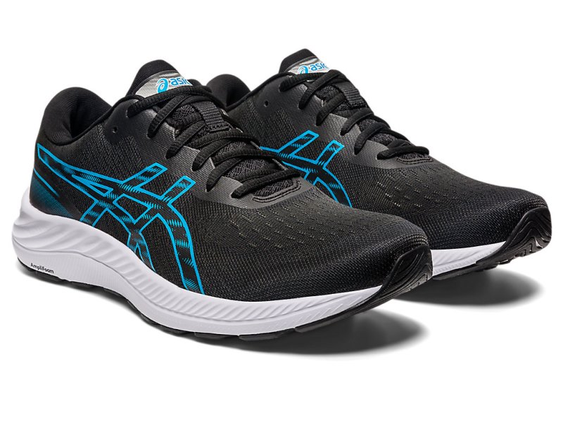 Men's Asics Gel-eXCite 9 Running Shoes Black/Island Blue Canada | CA3477-325