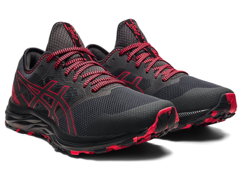 Men's Asics Gel-eXCite Trail Running Shoes Graphite Grey/Electric Red Canada | CA2615-331