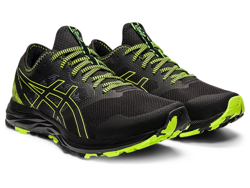 Men's Asics Gel-eXCite Trail Running Shoes Black/Hazard Green Canada | CA5142-479