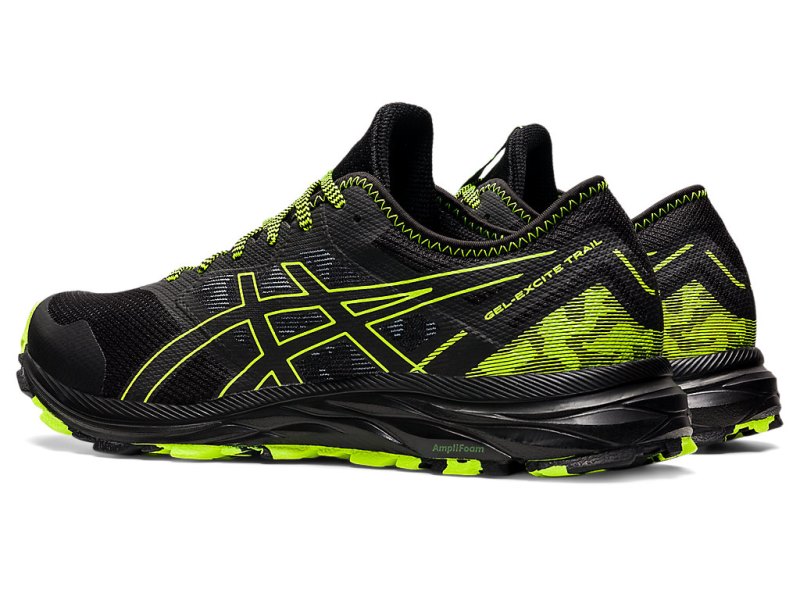 Men's Asics Gel-eXCite Trail Running Shoes Black/Hazard Green Canada | CA5142-479