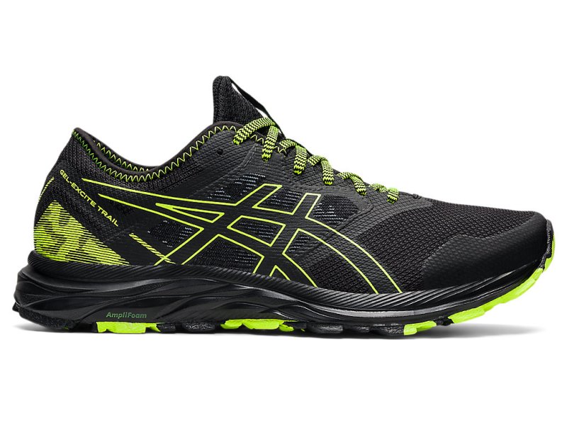 Men\'s Asics Gel-eXCite Trail Running Shoes Black/Hazard Green Canada | CA5142-479