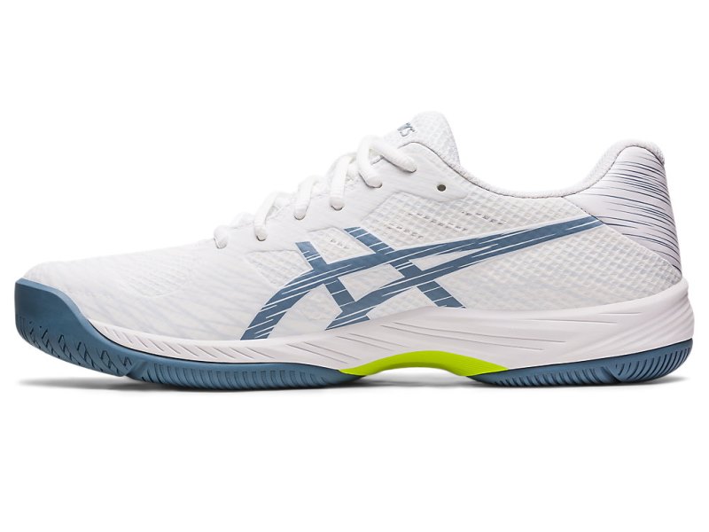 Men's Asics Gel-game 9 Tennis Shoes White/Steel Blue Canada | CA5809-923