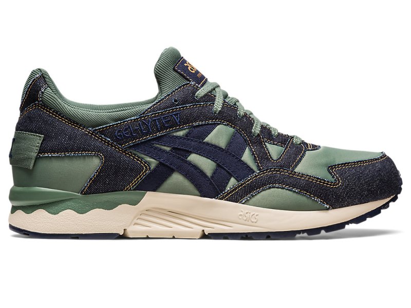 Men\'s Asics Gel-lyte V Modern Patchwork Sneakers Midnight/Ivy Canada | CA9839-409