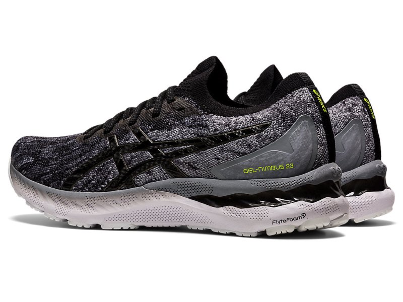 Men's Asics Gel-nimbus 23 Knit Running Shoes Sheet Rock/Black Canada | CA6521-726