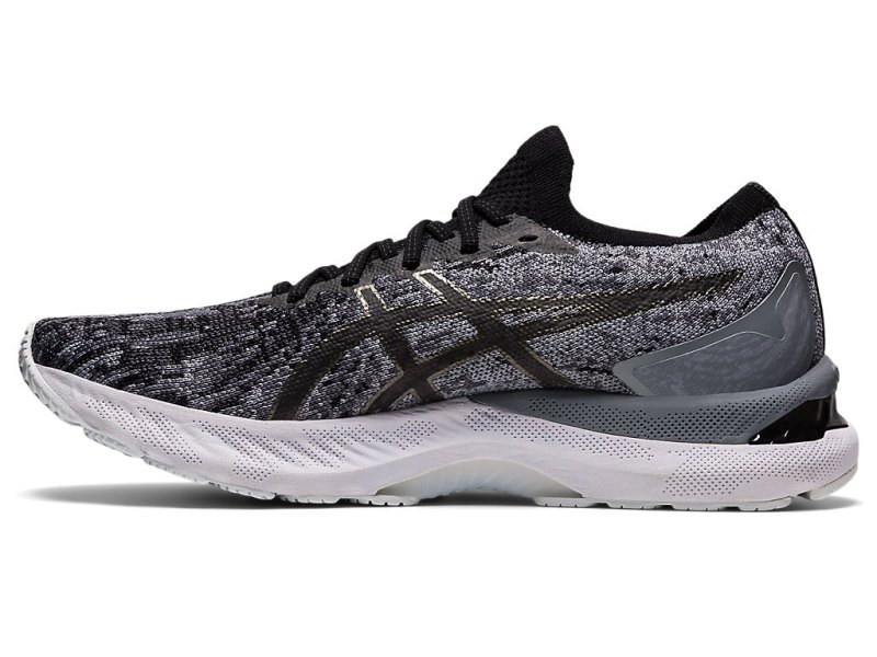 Men's Asics Gel-nimbus 23 Knit Running Shoes Sheet Rock/Black Canada | CA6521-726