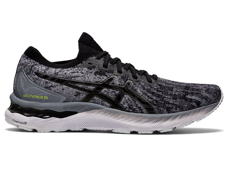 Men\'s Asics Gel-nimbus 23 Knit Running Shoes Sheet Rock/Black Canada | CA6521-726