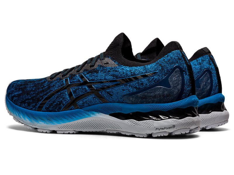 Men's Asics Gel-nimbus 23 Knit Running Shoes Reborn Blue/Black Canada | CA8161-506