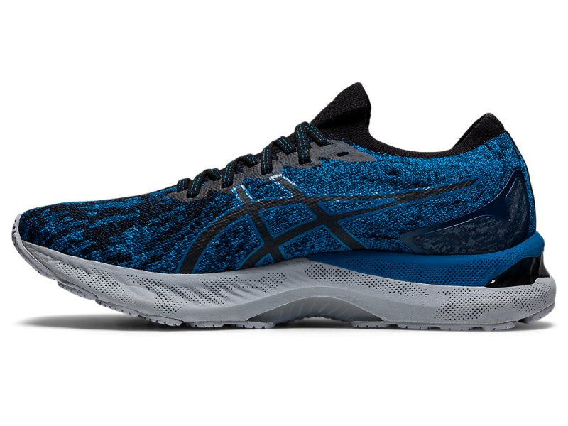 Men's Asics Gel-nimbus 23 Knit Running Shoes Reborn Blue/Black Canada | CA8161-506