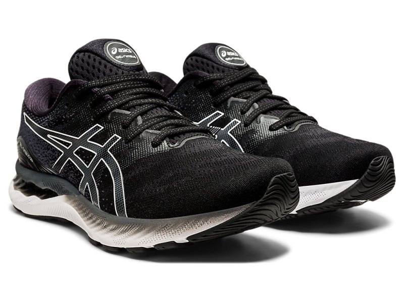 Men's Asics Gel-nimbus 23 Running Shoes Black/White Canada | CA8692-302