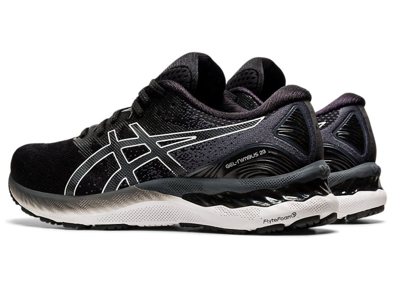 Men's Asics Gel-nimbus 23 Running Shoes Black/White Canada | CA8692-302