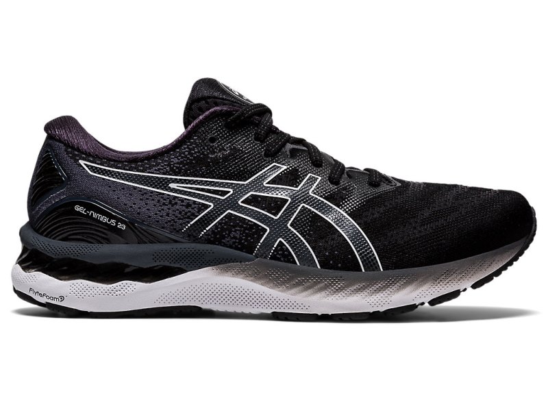 Men\'s Asics Gel-nimbus 23 Running Shoes Black/White Canada | CA8692-302