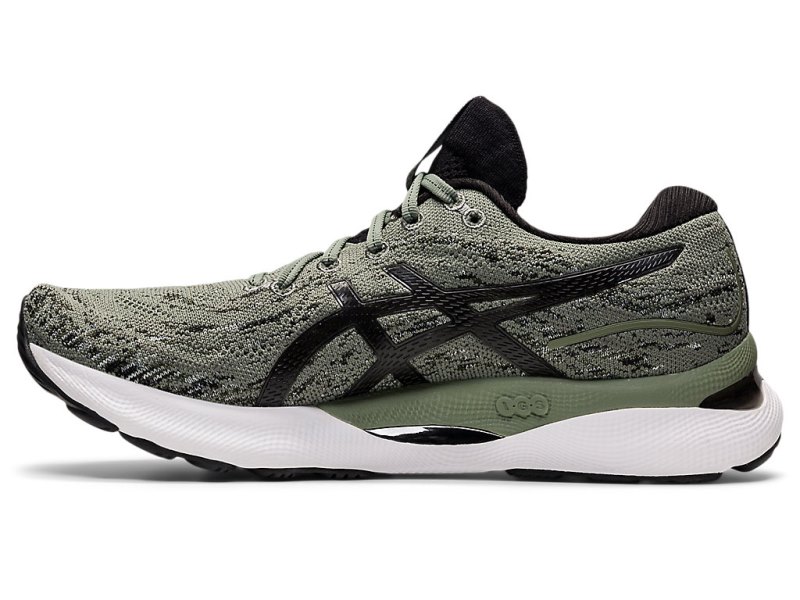 Men's Asics Gel-nimbus 24 Mk Running Shoes Lichen Green/Black Canada | CA3527-837