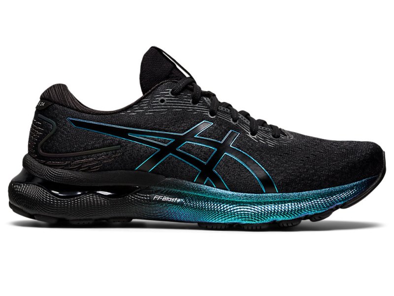 Men\'s Asics Gel-nimbus 24 Platinum Running Shoes Black/Black Canada | CA4530-881