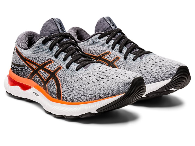 Men's Asics Gel-nimbus 24 Running Shoes Sheet Rock/Shocking Orange Canada | CA5037-139