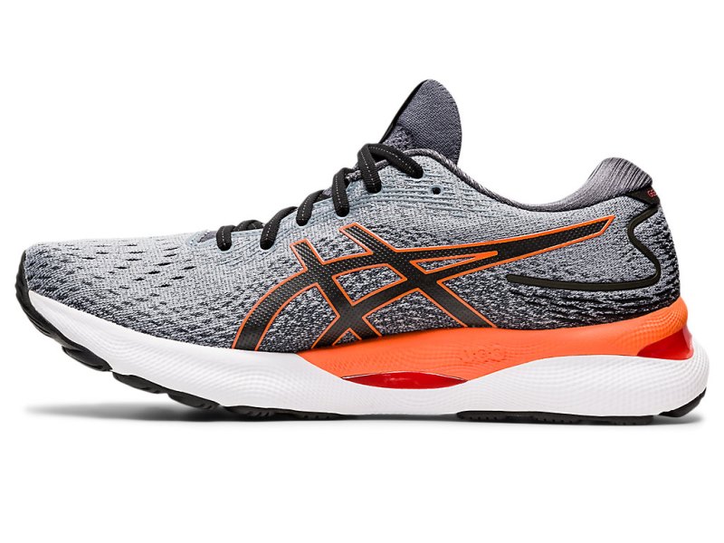 Men's Asics Gel-nimbus 24 Running Shoes Sheet Rock/Shocking Orange Canada | CA5037-139