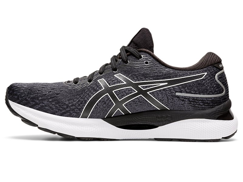 Men's Asics Gel-nimbus 24 Running Shoes Black/White Canada | CA6848-906