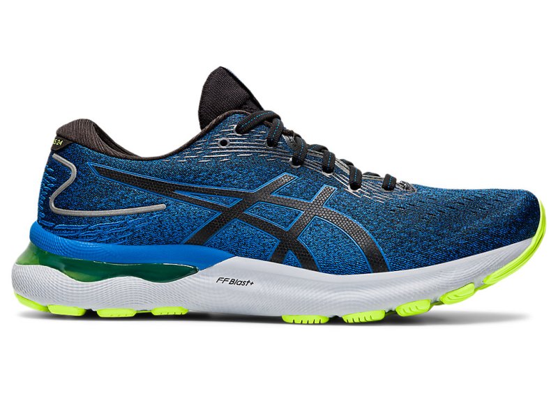 Men\'s Asics Gel-nimbus 24 Running Shoes Black/Lake Drive Canada | CA8772-633