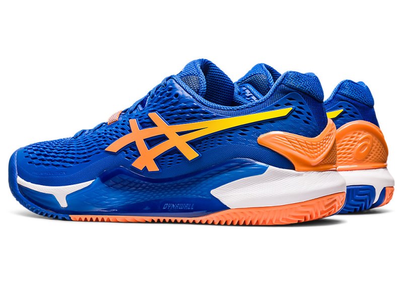 Men's Asics Gel-resolution 9 Clay Tennis Shoes Tuna Blue/Sun Peach Canada | CA7124-706