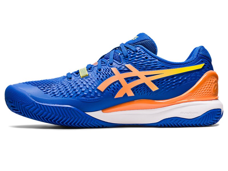 Men's Asics Gel-resolution 9 Clay Tennis Shoes Tuna Blue/Sun Peach Canada | CA7124-706