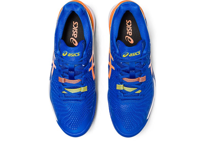 Men's Asics Gel-resolution 9 Clay Tennis Shoes Tuna Blue/Sun Peach Canada | CA7124-706