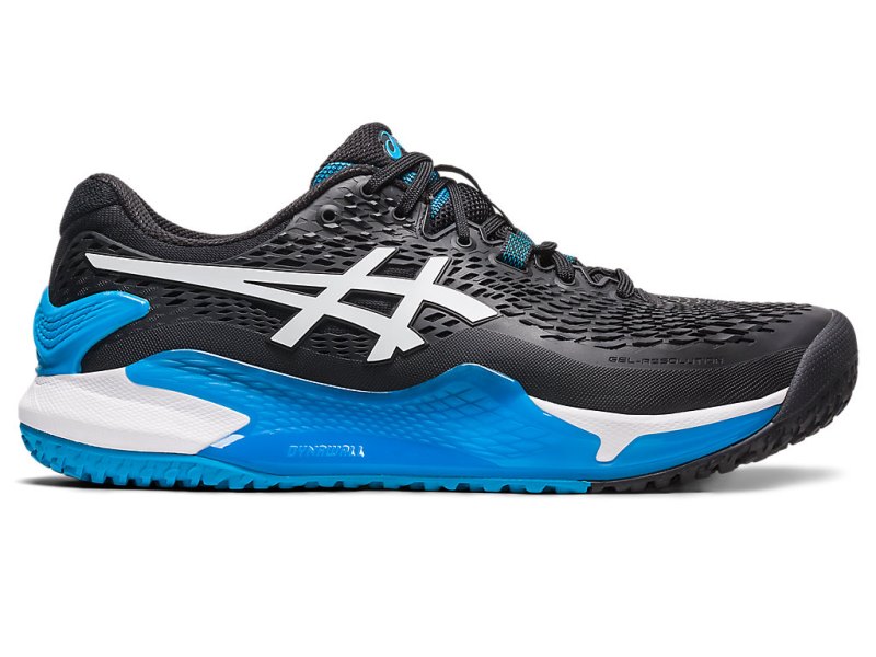 Men\'s Asics Gel-resolution 9 OC Tennis Shoes Black/White Canada | CA0503-688