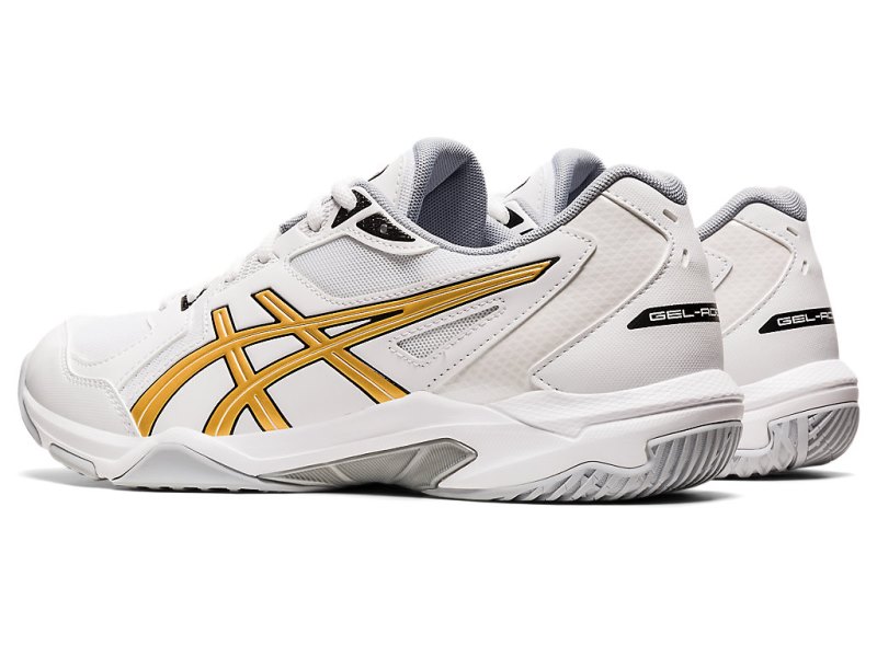 Men's Asics Gel-rocket 10 Volleyball Shoes White/Pure Gold Canada | CA6860-345