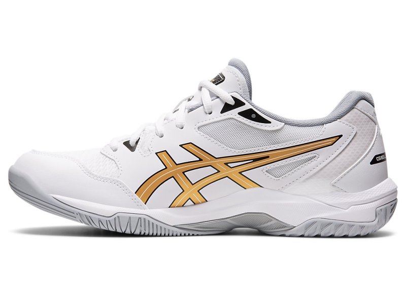 Men's Asics Gel-rocket 10 Volleyball Shoes White/Pure Gold Canada | CA6860-345