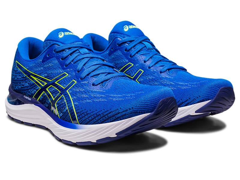 Men's Asics Gel-stratus 3 Knit Running Shoes Electric Blue/Safety Yellow Canada | CA2420-283