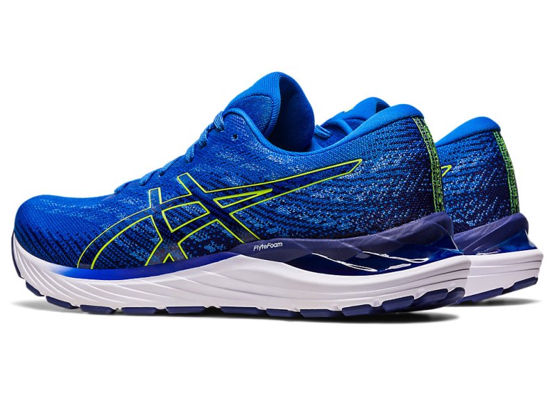 Men's Asics Gel-stratus 3 Knit Running Shoes Electric Blue/Safety Yellow Canada | CA2420-283