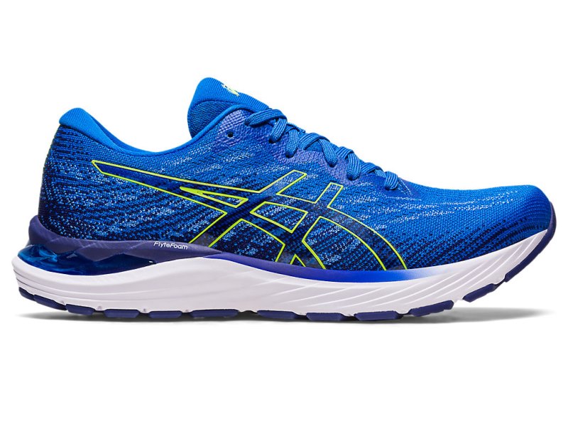 Men\'s Asics Gel-stratus 3 Knit Running Shoes Electric Blue/Safety Yellow Canada | CA2420-283